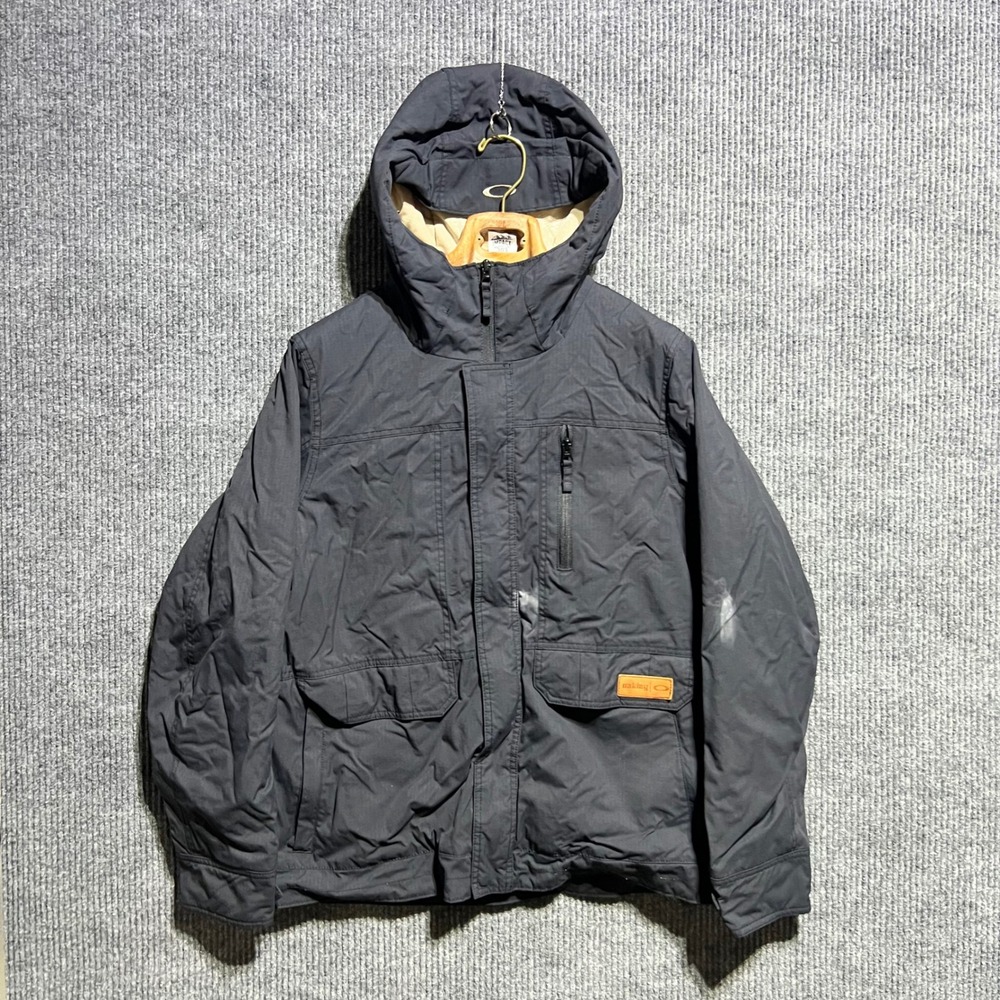 Oakley Hooded Ripstop Jacket Mens XL Black Quilted Utility Gorpcore Snowboard
